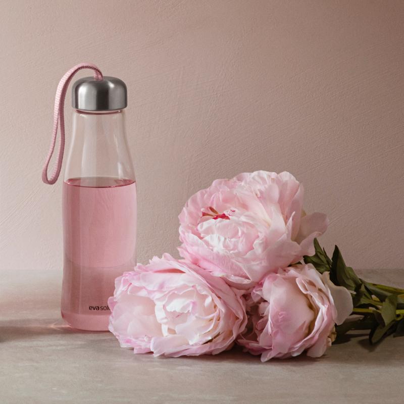 Glassdrikkeflaske 0,5L rose quartz