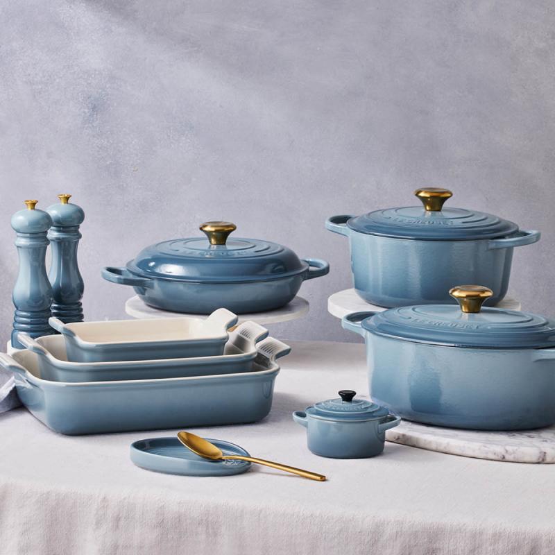 Oval gryteskjeholder chambray
