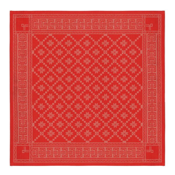 Åttebladrose bordduk 80x80 cm rød