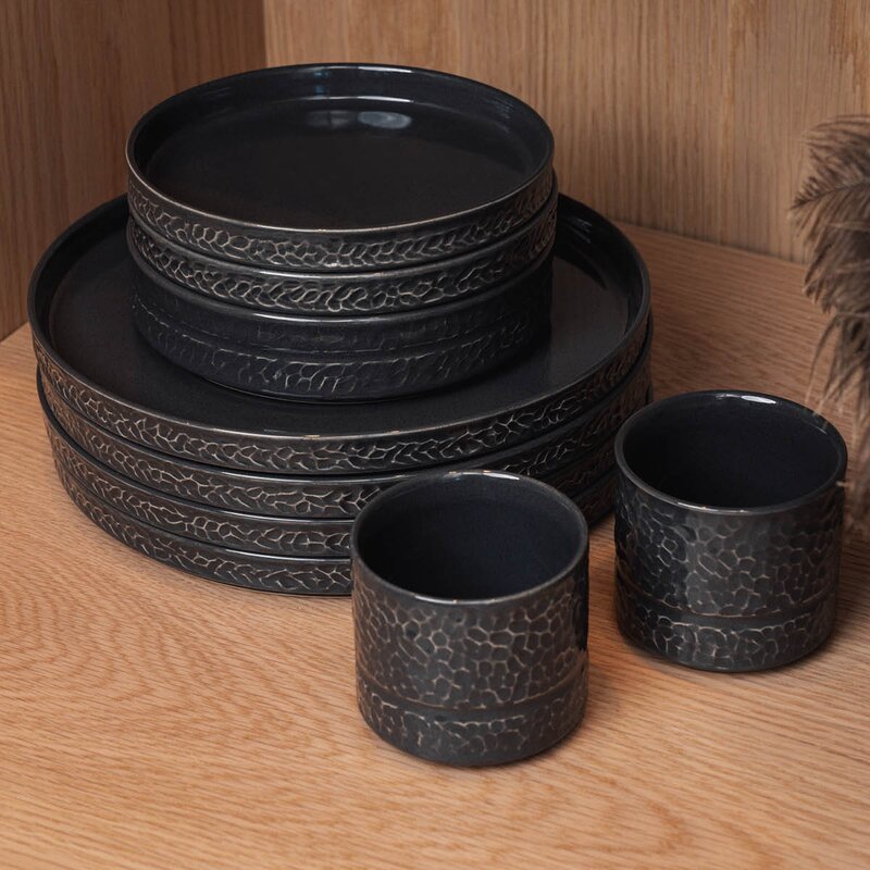 Servisen C tallerken 25 cm 4 stk antrasitt
