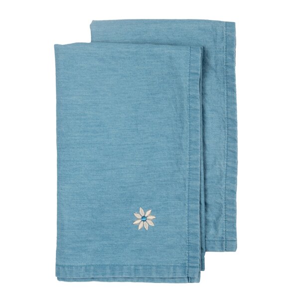 Eden denim serviett 45x45 cm 2 stk blå