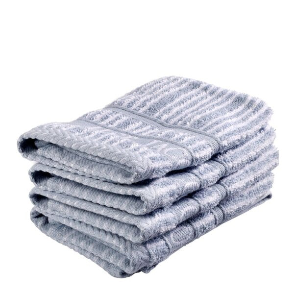 Bath Collection vaskeklut 30x30 cm 4 stk powder blue stripes
