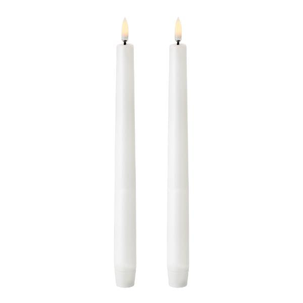 LED kronelys 25x2,3 cm 2 stk nordic white