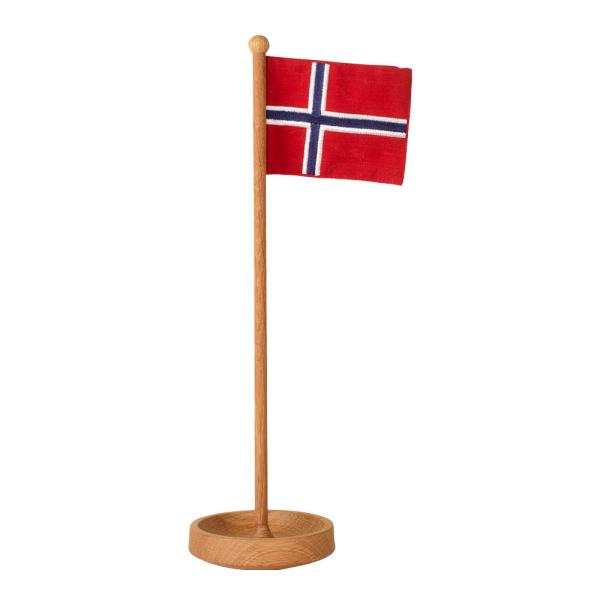 Tha Table Flag norsk flagg 39 cm eik/tekstil