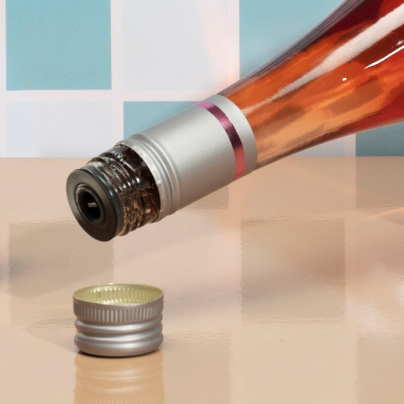 Vakuumforsegler vin 6 stk stoppers gaveeske svart