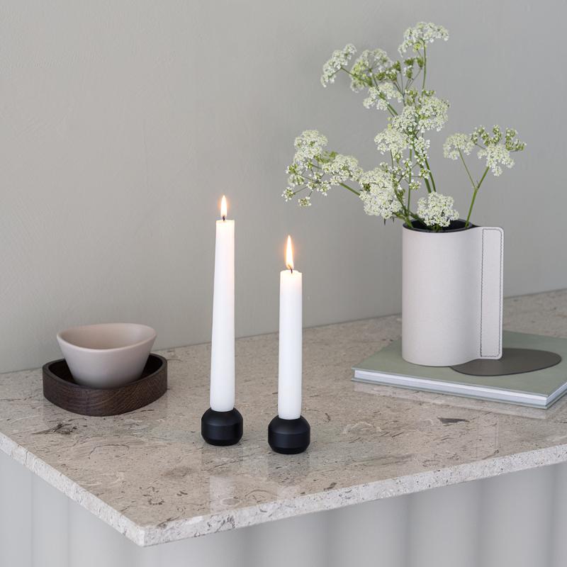 Silhouette lysestake 3,4 cm 2 stk svart