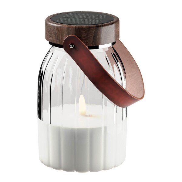 LED glass lanterne 13 x 17 cm solcelledrevet