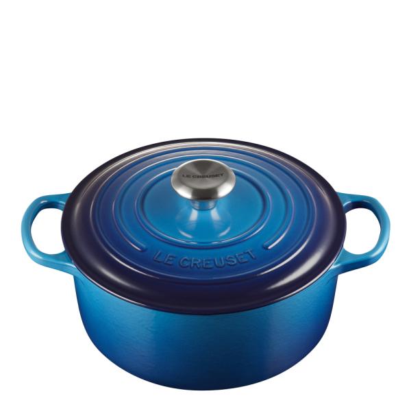 Signature støpejernsgryte rund 24 cm 4,2L azure
