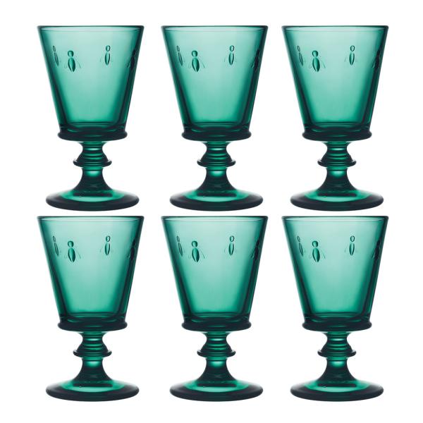 Abeille vinglass 24 cl 6 stk smaragdgrønn