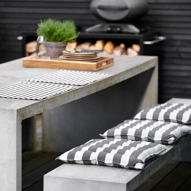 Statement Stripe spisebrikke 33x48 cm 2 stk ash