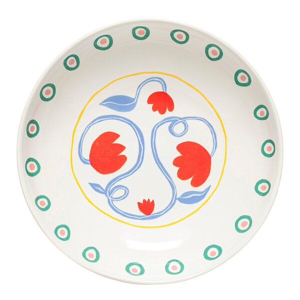Bliss salat-/pastatallerken dyp 25 cm blomst multi