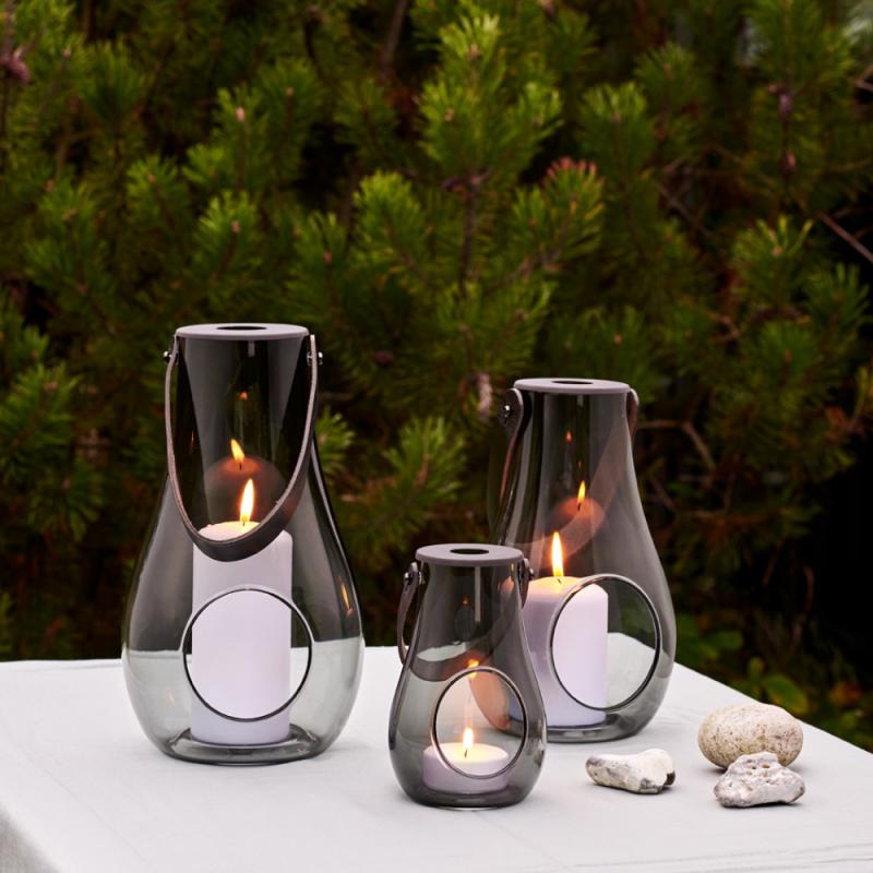Design With Light hurricane lanterne 16 cm smoke