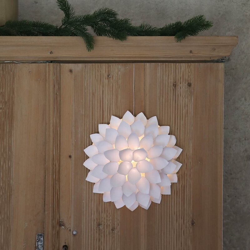 Dahlia Vegg-/borddekorasjon 35 cm hvit