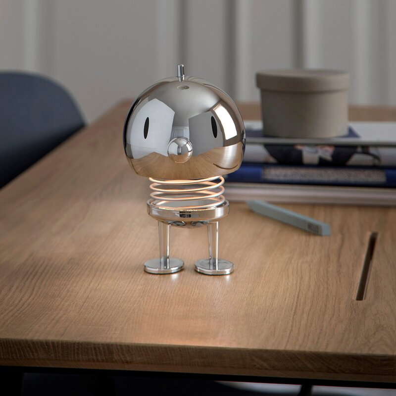 LED lampe stor 15 cm chrome