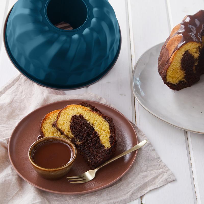 Xbake kakeform mønster og kjegle 23 cm blå