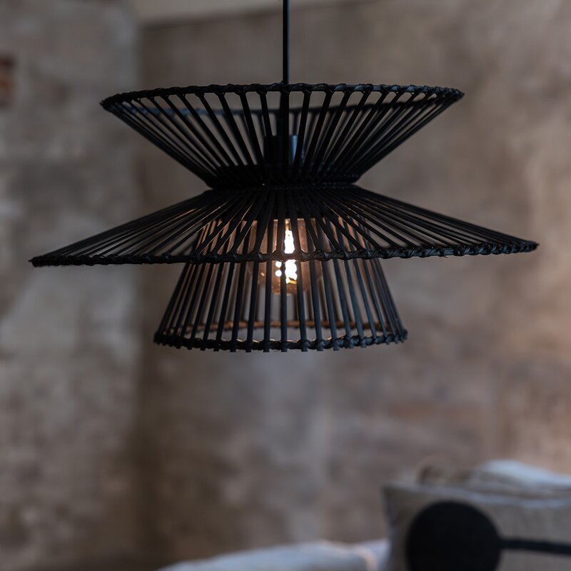 Duplici taklampe 57 cm svart