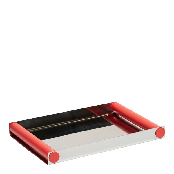Ray brett Disco 20,5x30 cm polert stål/coral red