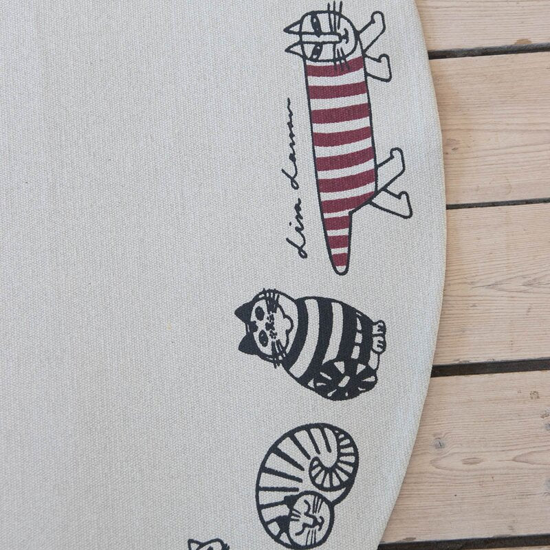 Lisa Larson rund matte 105 cm katter