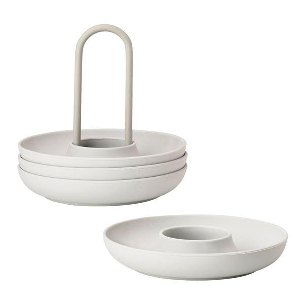 Eggeglass m/holder 4 stk grå