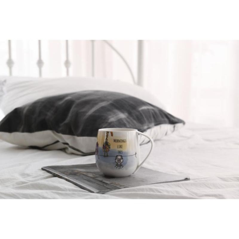 Morning birds krus 40 cl hvit/multi