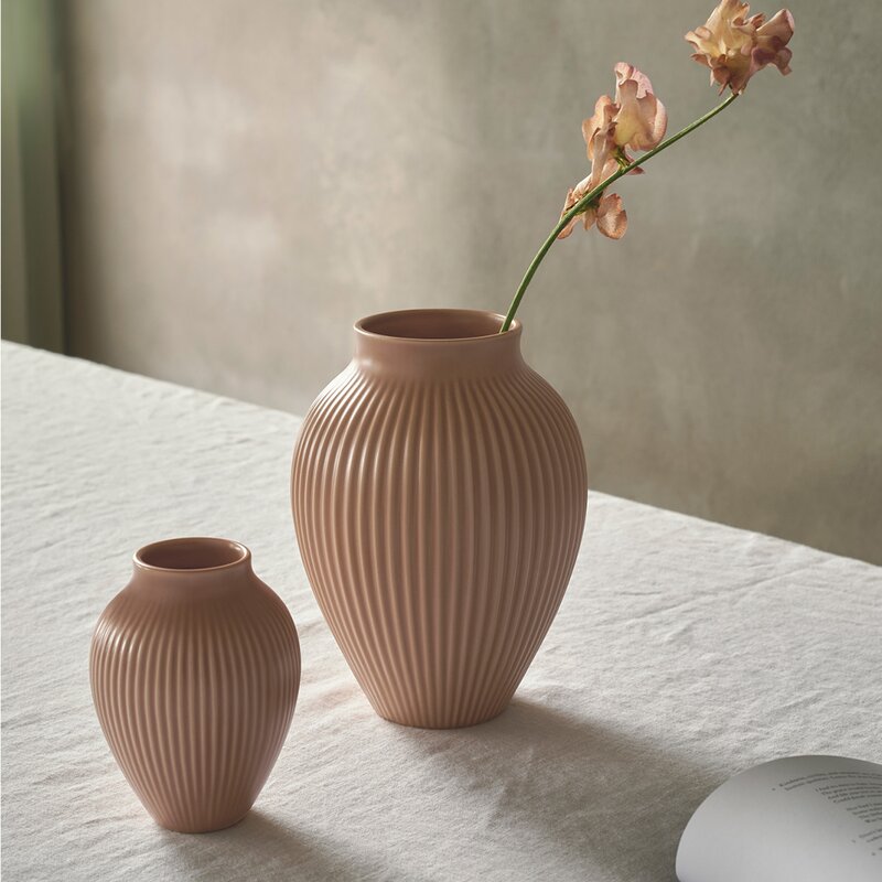 Ripple vase 12,5 cm matt dusty rose