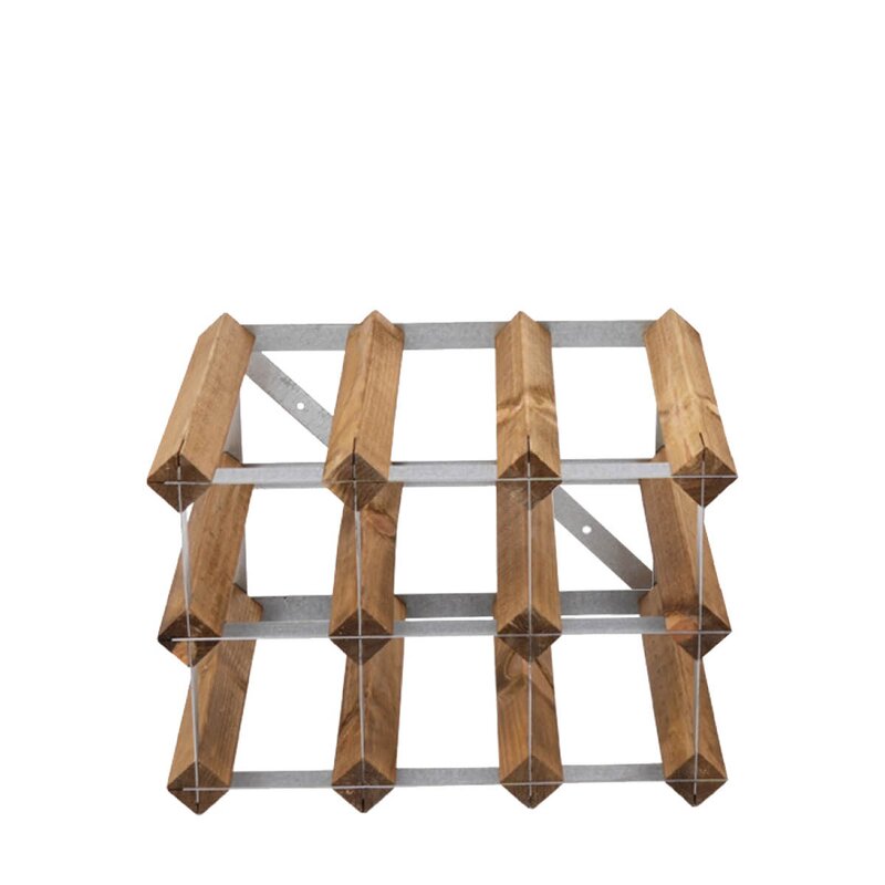 Vinstativ 9 flasker montert lys eik
