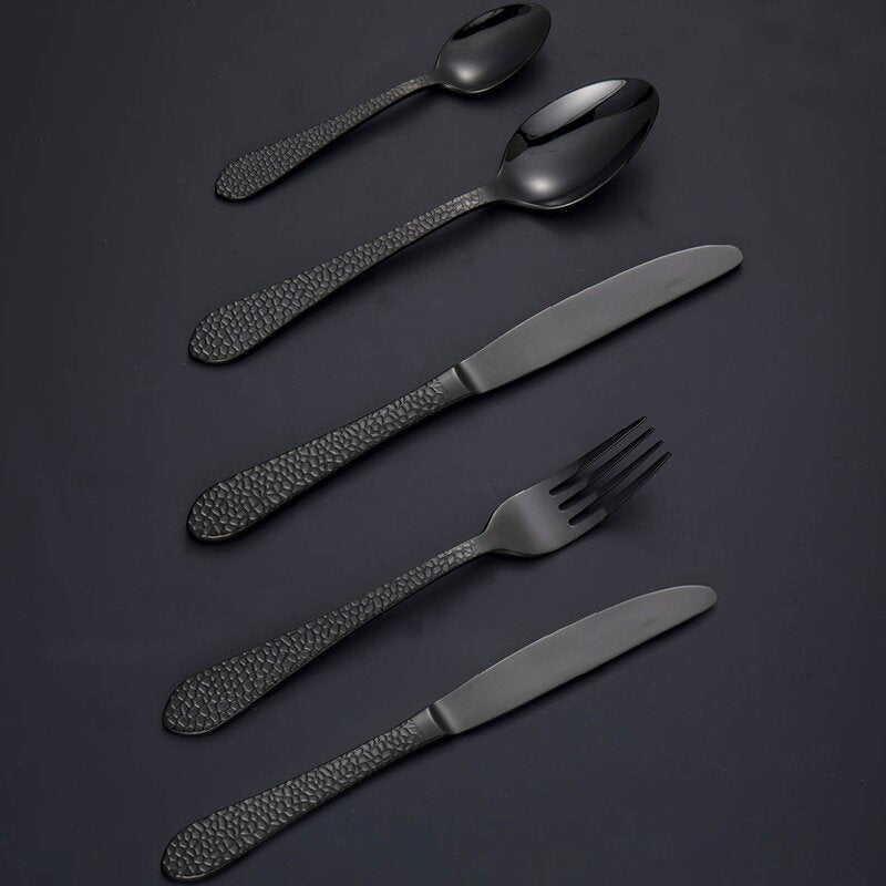 Craft bestikksett 16 deler hamret svart
