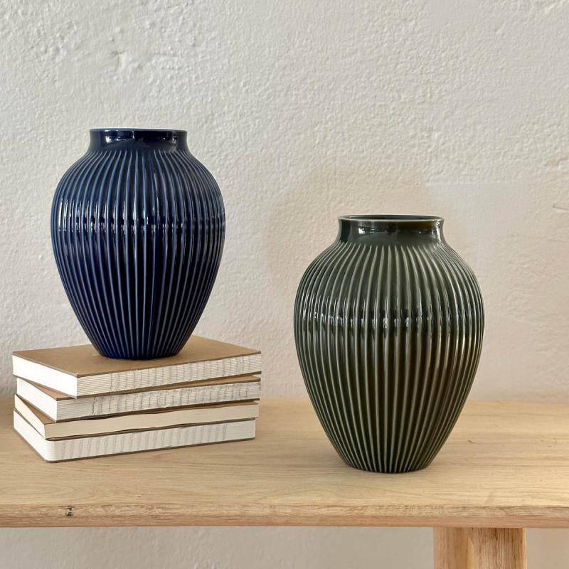 Ripple vase 27 cm dark green