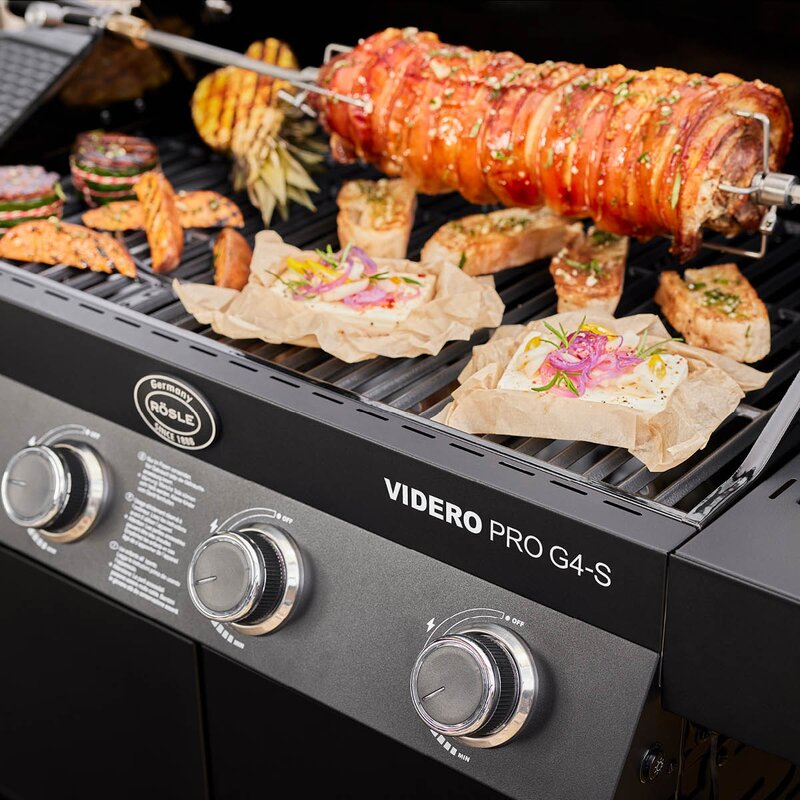 Videro Pro G4-S Vario+ gassgrill 20500W svart