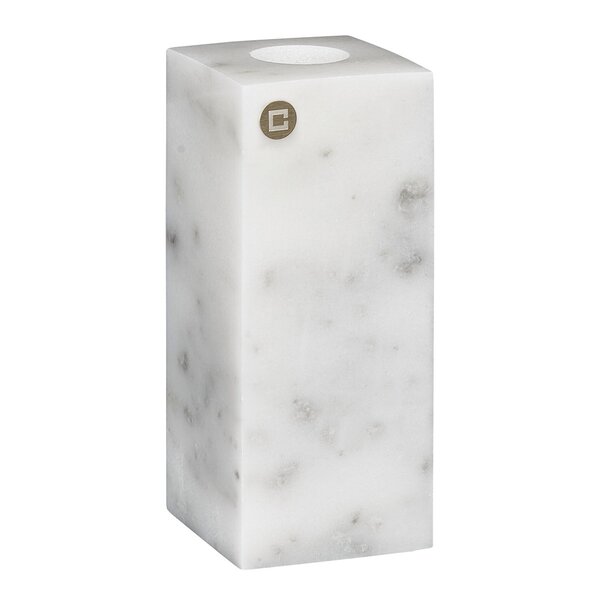 Marmo lysestake 12 cm hvit
