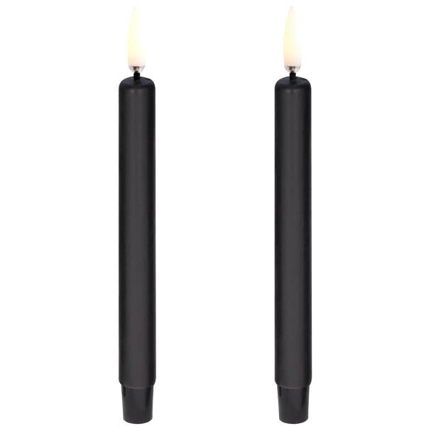 LED kertelys 1,3x13,8 cm 2 stk svart