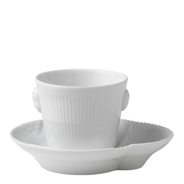 White Elements espressokopp med fat 10 cl