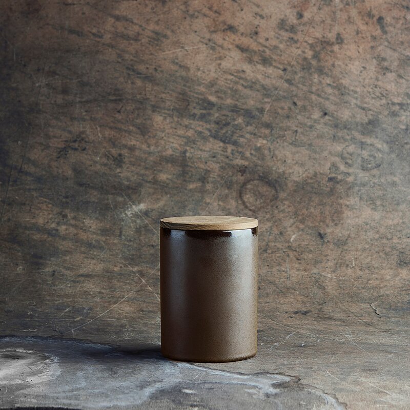 RAW Metallic Brown redskapskrukke med lokk 15x10 cm teak