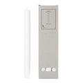 Rustic kronelys med flat topp 2,6x29 cm 6 stk pure white