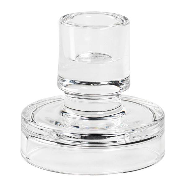 Petra lysestake 8 cm klart glass