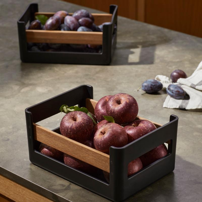Nordic kitchen matvarekasse 27 cm svart/bambus