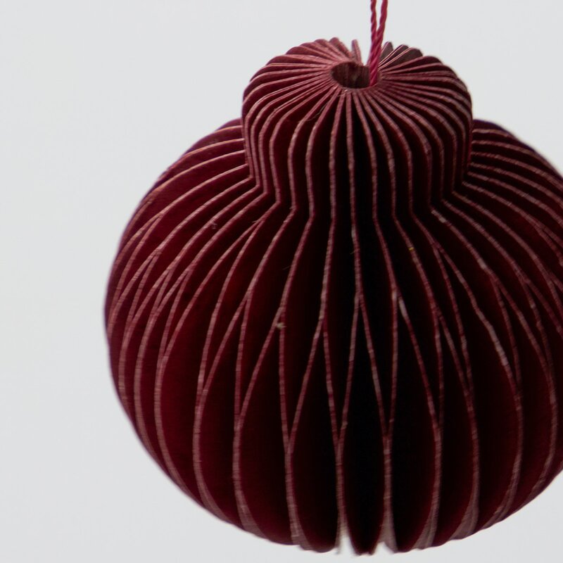 Comb juletrepynt papir 6 stk bordeaux