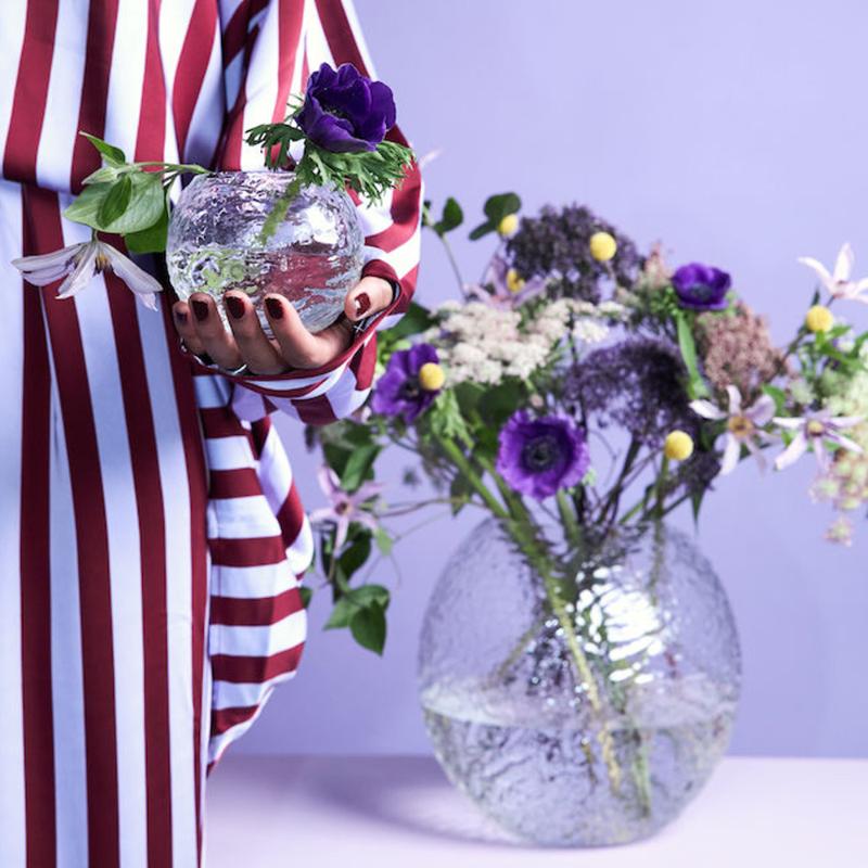 Babbly vase rund 27 cm klar