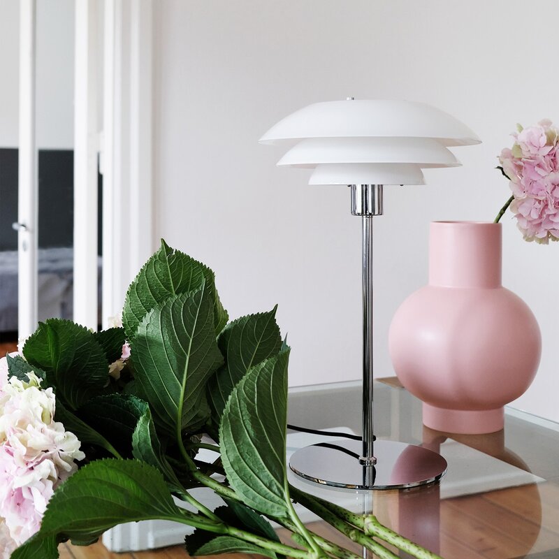DL31 bordlampe 50 cm opal/krom