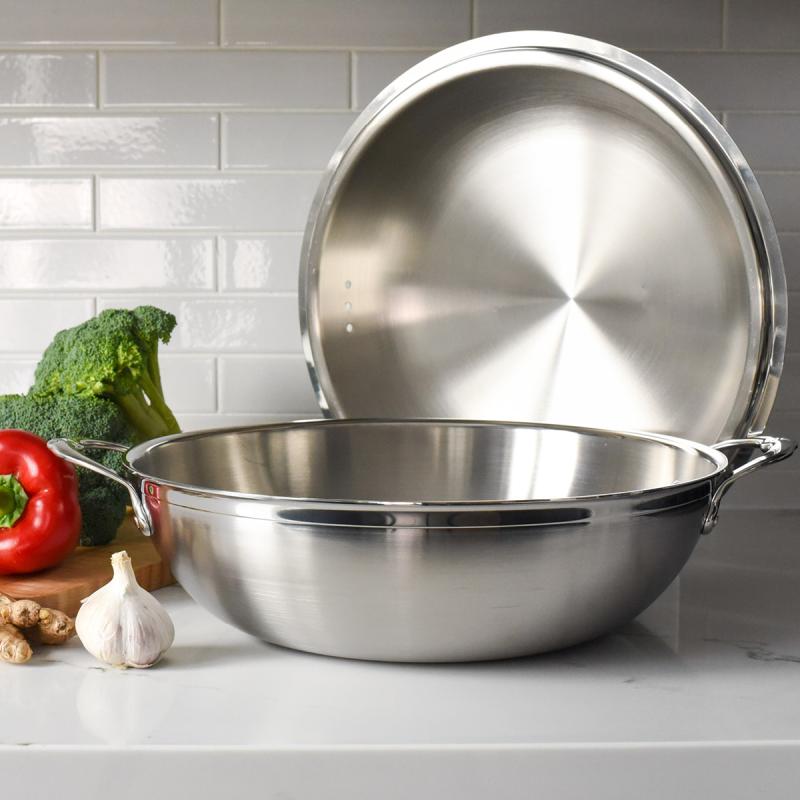Probond wok med lokk 36 cm stål