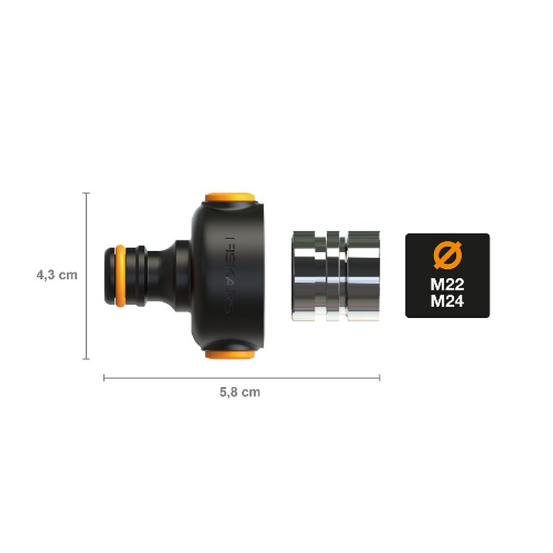 Comfort kranadapter innendørskran 13,6 cm svart
