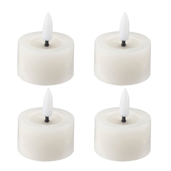LED telys 4,5x2,5 cm 4 stk ivory