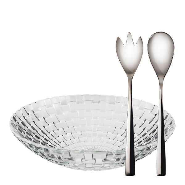 Glitter salatskål 32 cm med salatbestikk