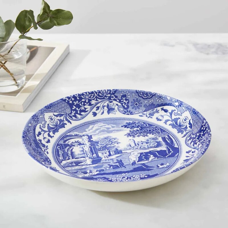 Blue Italian pastabolle 23 cm blå/hvit