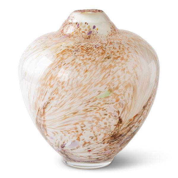 Unik skulptur kunstglass S 31 cm brun multi
