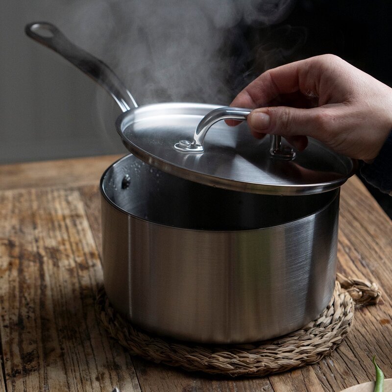 Kasserolle med lokk 1,5L rustfritt stål