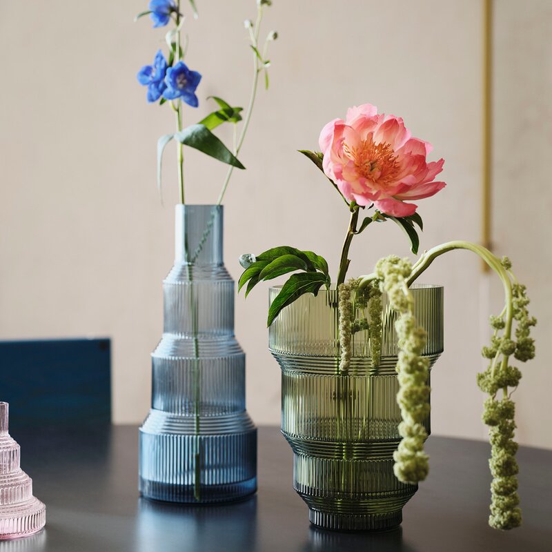 Pavilion vase 35 cm blå