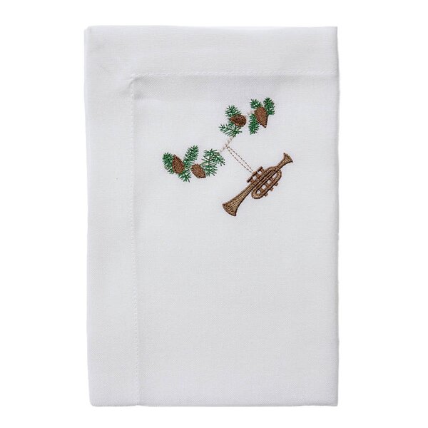 Nordic way juleserviett brodert trompet 50x50 cm
