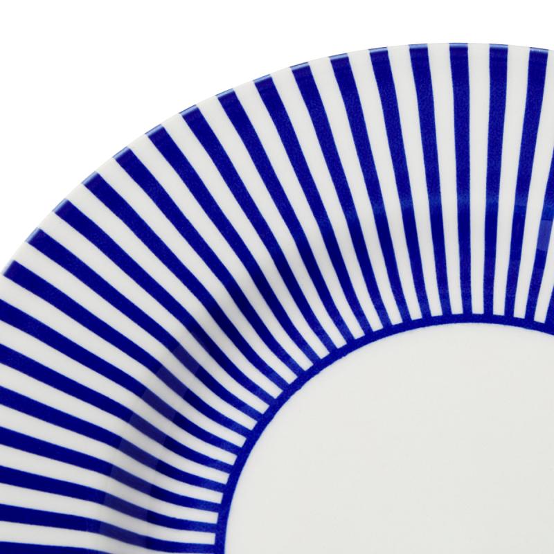 Steccato tallerken smalstripet 22 cm koboltblå