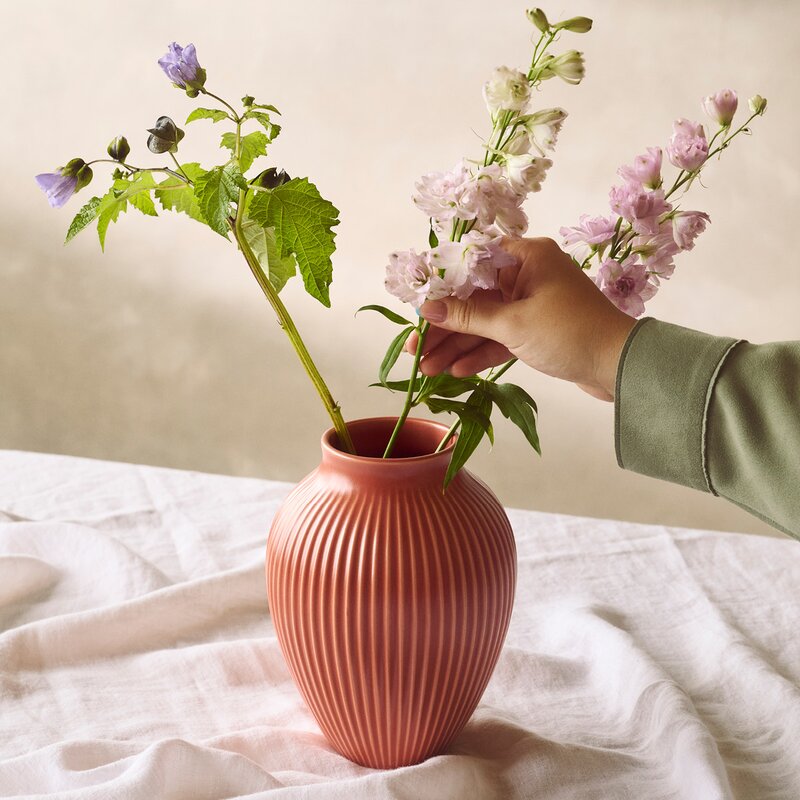 Ripple vase 27 cm korall